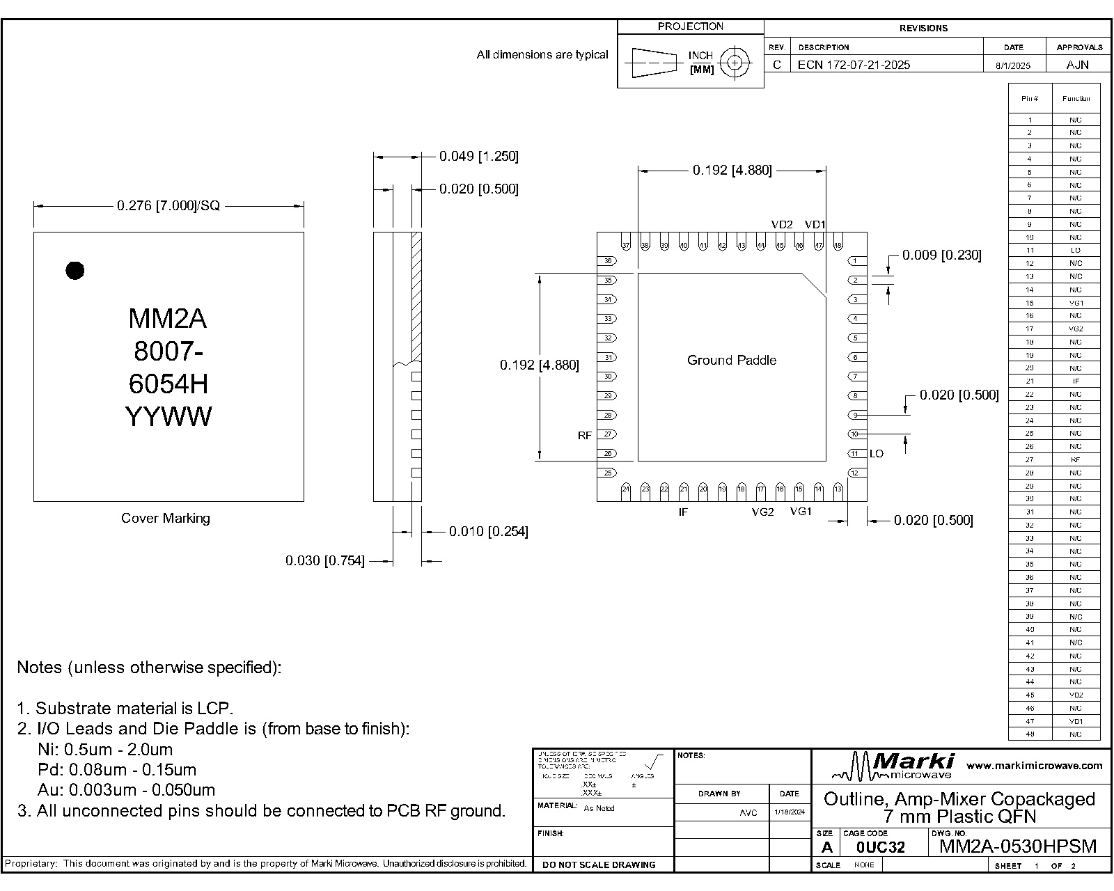 MM2A-0530HPSM_Integrated Drive GaAs MMIC Mixer